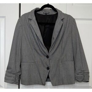 Express Womens‎ Herringbone Blazer Size 14 Y2K Old Money Academia Capsule Preppy